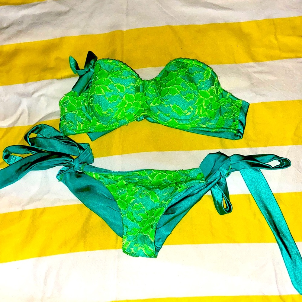 Neon Blue Green Bikini